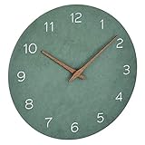 TFA Dostmann Wanduhr analog, 60.3054.04, in Holz-Optik, Quarzuhrwerk mit langer Batterielaufzeit, jadegrün, MDF Holzfaser, (L) 297 x (B) 45 x (H) 297 mm