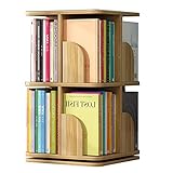 WHDNIOSS Bücherregale, drehbares Bücherregal, 360°-Buchaufbewahrungsregal, Bilderbuchregal, Wohnzimmer, mehrschichtiges Regal (Color : Wood, Size : 40 * 40 * 69cm)
