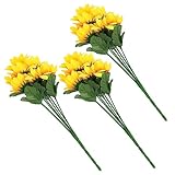 Warmhm 3 Sträuße Simulierte Sonnenblume Blumendekor Pflanzen-Dekor Ikebana-Vasen Künstliche Gelbe Heimdekoration Blumen Simulierte Sonnenblume Dekor Party Dekorativer