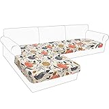 Ryoizen Sofa Sitzkissenbezug Stretch Sitzkissenschutz Elastischer Kissenbezüge Sofakissen Schonbezug Sofasitzbezug Couchbezug Möbelschutz Sofabezug,A,3 Sitzer