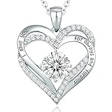 CDE Kette Damen 925 Sterling Silber Rosegold Forever Love Herz Geburtsstein Anhänger Halskette für Frauen Schmuck Geburtstags Geschenk für Sie Freundin Weihnachten Valentinstag Muttertags
