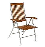 Gardissimo Edelstahl Akazie Klappsessel Saigon, besonders stabil und hochwertig verarbeitet/Klappstuhl/Gartenstuhl/klappbar/Holz