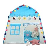 Kinder Spielen Zelt Prinzessin Schloss Zelt Pop -up Spiel Zelt Großes faltbares Bett Zelt Kinder Spielhaus Tipe für Indoor Outdoor Kindergeburtstagsgeschenk - Blau