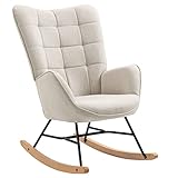 MEUBLE COSY Schaukelstuhl Relaxstuhl Schaukelsessel Sessel Stuhl Wohnzimmersessel Relax Lounge mit gepolsterter Sitzfläche, 68x87x98cm