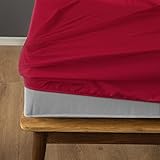 Komfortec Spannbettlaken 160x200 cm, Bettlaken Boxspringbett bis 15cm - 30cm Matratzenhöhe, Rot