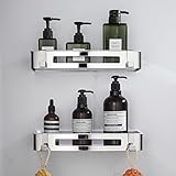 MICTREE Duschregal Duschkorb ohne Bohren Eckablage Badregal Rostfrei SUS304 Shampoo Halterung Seifenhalter für die Dusche für Bad Wandmontage - 2er Pack