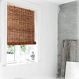 Bambusrollo Braun 100cm 150cm 180cm 120cm Sonnenschutz Bambus Rollo Für Outdoor, Blickdicht, Wetterfest Balkon Verdunklungsrollo ohne Bohren für Fenster Innenhof Terrasse