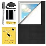 Weskjer Fenster Verdunkelung, 200x145cm Verdunklungsrollo Ohne Bohren, UV- und Hitzeschutz Blackout Blind mit Hakenlaschen und Schlaufenlaschen