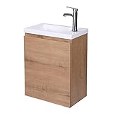 XINKROW Gäste WC Waschbecken Mit Unterschrank Klein Schmal 40 cm Waschbeckenunterschrank Hängend Badmöbel