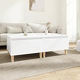 BULANED Beistelltische 2 STK Wohnzimmertisch, Couchtisch, Kleine Moderne Tische, Tisch Wohnzimmer, Weiß 50x46x35 cm Holzwerkstoff