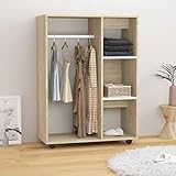 TALCUS Möbel mit Kleiderschrank weiß und Eiche Sonoma 80x40x110 cm Engineered Holz