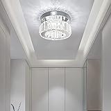 Kristall Deckenleuchte Kronleuchter Pendelleuchte Luxuri?s Kristall Lampe Flur Deckenlampe Flur Schlafzimmerlampe Lampe Wohnzimmer mit Helle Lichter für Schlafzimmer Flur Proch (Rund-Cool)