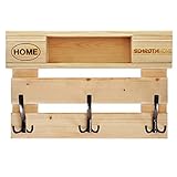 Schroth Home PALrobe Tiny 58 x 39 x 14,5 cm rechteckig – Wandgarderobe mit Ablage – Garderobe aus Holz – mit Haken