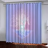 3D Vorhang Blickdicht Tier Elch Lila 100% Polyesterfaser Wohnkultur Personalisierter Druck Kinder Vorhang Schlafzimmer 170(B) X200(H) cm - Wohnzimmer Büro Kinderzimmer Fenster Dekor