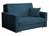 Mirjan24 Sofa Viva Bis Premium II mit Schlaffunktion, 2 Sitzer Polstersofa mit Bettkasten inkl. Kissen, Schlafsofa Sofagarnitur, Bettsofa, Wohnlandschaft, Stoff: Cord, Farbauswahl (Poso 05)