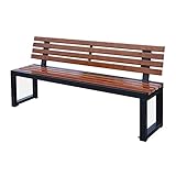 LHX Outdoor-Parkstuhl mit Rückenlehne aus massivem Holz, quadratische Freizeitbank for den Außenbereich, Kunststoff-Holzbank (Color : Solid Wood, Size : 1m)