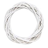 TüRkranz FrüHling,Türkranz Wandkranz, Frühlingskränze, Weidenkranz Dekor weiße künstliche Kränze, Weihnachten Rattan Ring Ring Blumenreifen Natürlicher Kranzrahmen 20 cm Ornamente Handwerk Zubehör