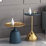 amzwkt Couchtisch 2er-Set – Kleiner Beistelltisch runder Beistelltisch Wohnzimmertisch Sofatisch Nachttisch – für Wohnzimmer Schlafzimmer kleine Räume (Color : Combination B)