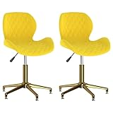 FAMIROSA Esszimmerstühle 2 STK. Drehbar Senfgelb Samt (12,65kg)