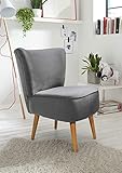 DbHFgjMN Wohnzimmer Chaise Chairs Recliner Sofa Lounge Sessel Cocktailsessel Diningsessel Club Sessel Loungesessel Samt Massivholz Grau für Wohnung Büro und Schlafzimmer