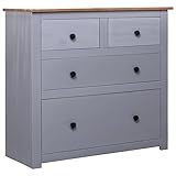 RAUGAJ Sideboard Panama Panama, 80 x 40 x 83 cm, Farbe: Grau und Naturholz