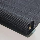 Schwarz Retro Bambusrollo,Bambus Raffrollo mit Zubehör,UV-Schutz Rollo Bambus,Seitenzug-Rollo,Balkone/Teestuben/Studien Sichtschutz,Natürlich/Atmungsaktiv/Gratfrei (75x90cm/29.5x35.4in)