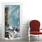 3D Türaufkleber Leuchtturmlandschaft Der Meeresbrandung 77 X 200 Cm Tür Türtapete Selbstklebend Fototapete Türpanel Türposter Türfolie Türsticker Pvc Wasserfest Wandbild Für Wohnzimmer Kinder Bad Sch