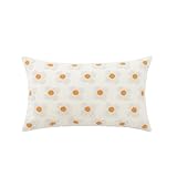 AKCHDZAW Kissenbezug Romantische Blumenkissenbedeckung Rosa Lila Gelbgrüne Kissenabdeckung Für Heimdekoration Wohnzimmer Schlafzimmer Sofa-Ivory 30X50Cm