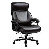 Vinsetto Bürostuhl Chefsessel Gaming Stuhl Drehstuhl Wippfunktion Dicke Polsterung 180 kg Belastbarkeit ergonomisches Design höhenverstellbar Kunstleder Braun 72x83x114-122 cm