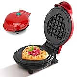 Yuragim Mini Waffeleisen Herzform, Waffeleisen für Klassische Herzwaffeln, Haushalts Elektrischer Waffeleisen Schön Waffel Maker Waffle Iron mit Antihaftbeschichtung für Pfannkuchen Kindergeburtstage