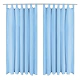 Dioche 2 Stück Verdunkelungsvorhang mit Schlaufen, blickdichte Vorhänge, Wohnzimmer, modern, Verdunkelungsvorhang, Fenstervorhänge für Wohnzimmer, Schlafzimmer, 140 x 175 cm, Türkis