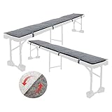 DuneDesign Filz: 2er Set Gepolsterte Bierbankauflagen 180 cm - 2-Farbige Sitzpolster für Bierbänke - 2cm Dicke Sitzkissen Bierbank Auflagen Bierzeltgarnitur 180 Auflage Bierbank Polster Bankauflage