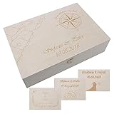 Generisch Erinnerungsbox Hochzeit personalisiert, Erinnerungskiste mit Namen und Hochzeitsdatum, mit persönlicher Gravur für das Brautpaar, Aufbewahrungsbox als Hochzeitsgeschenk (vintage-weiß XL)