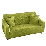 SXGCH Sofabezug Stretch-Sofabezug, Jacquard 3-Sitzer Weicher Couchbezug Elastischer Möbelbezug Für Wohnzimmer-Smaragdgrün-4-Sitzer 225-290cm(88-114in)