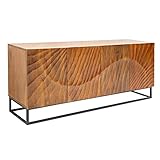 Invicta Interior Massives Sideboard Scorpion 177cm braun Mangoholz aufwendige 3D Schnitzereien Kommode Holzkommode