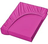 NatureMark Basic Boxspringbett & Wasserbett Spannbettlaken 200 x 220 cm - 40 cm Steghöhe - 200x220cm Spannbetttuch - 100% Baumwolle, Pink