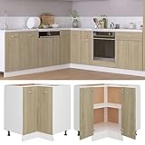 HINSD Eckschrank Unterschrank Sonoma Eiche 75,5x75,5x80,5 cm Holzbaufarbe: Eiche Sonoma - Material: Technisches Holz