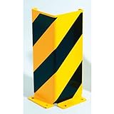 Rammschutz Anfahrschutz Winkel-Profil, 90 GradWinkel,400 mm hoch,gelb lackiert, schwarze Streifen