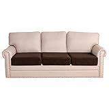 SYLC Sofa Sitzkissenbezug Sofabezug Stretch Sofahusse Couchbezug, Couch Cover Für Sofa überzug L Form Ecksofa Sitzkissen Jacquard Samt (Kaffee,Large * 3)