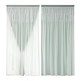 TYUSGH 2 Panels Home Vorhänge Layered Solid Color Plain Panels 107x160cm Transparent Vorhänge Fenster Drape Atmungsaktiver Duschvorhang für Schlafzimmer Wohnzimmer