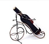 WQQLQX Statue Weinregal Weinglas Rack-Tabletop Weinregal Einzelweinflaschenhalter Fahrrad-Art-Wein-Standplatz, Metall, Eisen Prozesswein Display Rack Skulpturen (Color : Metallic)