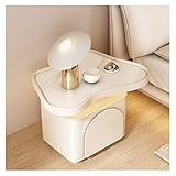 PTTRNS Nachttisch Französischer Nachttisch, modernes, minimalistisches Rock Slab Countertop Sideboard mit Licht Beistelltisch