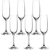 Leonardo Ciao+ Sektglas, 6er Set Prosecco-Gläser mit gezogenem Stiel, spülmaschinenfeste Sekt-Kelche, 6 Stück, 190 ml, 061445