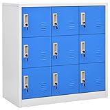 UYSELA Home Sets mit Schließfachschrank hellgrau und blau 90x45x92,5 cm Stahl