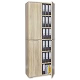 Büroschrank Aufbewahrungsschrank 80,2 cm x 214,7 cm x 35 cm Aktenschrank Schrank Hoch Meerzweckschrank Büromöbel Sonoma Eiche Bücherschrank Allzweckschrank Für Akten Ordner Ordnerschrank Gross