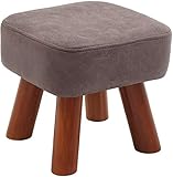 Hocker, Fußhocker, Fußhocker, Hocker, Ottomane, gepolsterte Beine aus massivem Holz, Schuhhocker, Sofahocker (grau, 28 x 28 x 25 cm (11 x 11 x 10 Zoll))