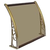 Vordach Haustür Überdachung 60x100cm, Vordach für Haustür Aluminium, Haustürdach Pultvordach Polycarbonat, für Türdach und Eingangsbereich Sonnenschutz Regenschutz