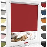 Schuette® Verdunkelungsrollo ohne Bohren/mit Bohren 2in1 ● Thermo Rollo Kollektion: Candy Cherry (Rot) ● 70 x 130 cm (Breite x Höhe) ● Suprafix Klemmrollo = Klemmfix 2.0 ● 60s Montage mit Video