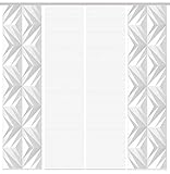 HOME WOHNIDEEN 94564 | 4er-Set Schiebegardine 'FRESKO', Digitaldruck auf Bambus-Optik, mit abstraktem Motiv, 260x60cm, Farbe: Grau