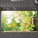 Badematte rutschfest waschbar Badvorleger,Wein,Weißwein Flasche Glas Junge Rebe und Weintraube in Grün Frühling Deko,Hellgrün G,weich Mikrofaser saugstark Badteppich für Badezimmer Badewanne, 40x60 cm